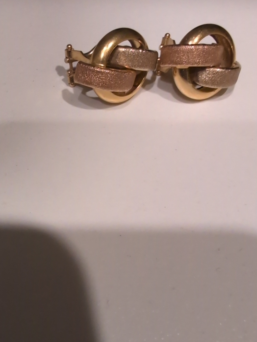 Gold-Tone Interlocking Hoop Clip-On Earrings - Unbranded